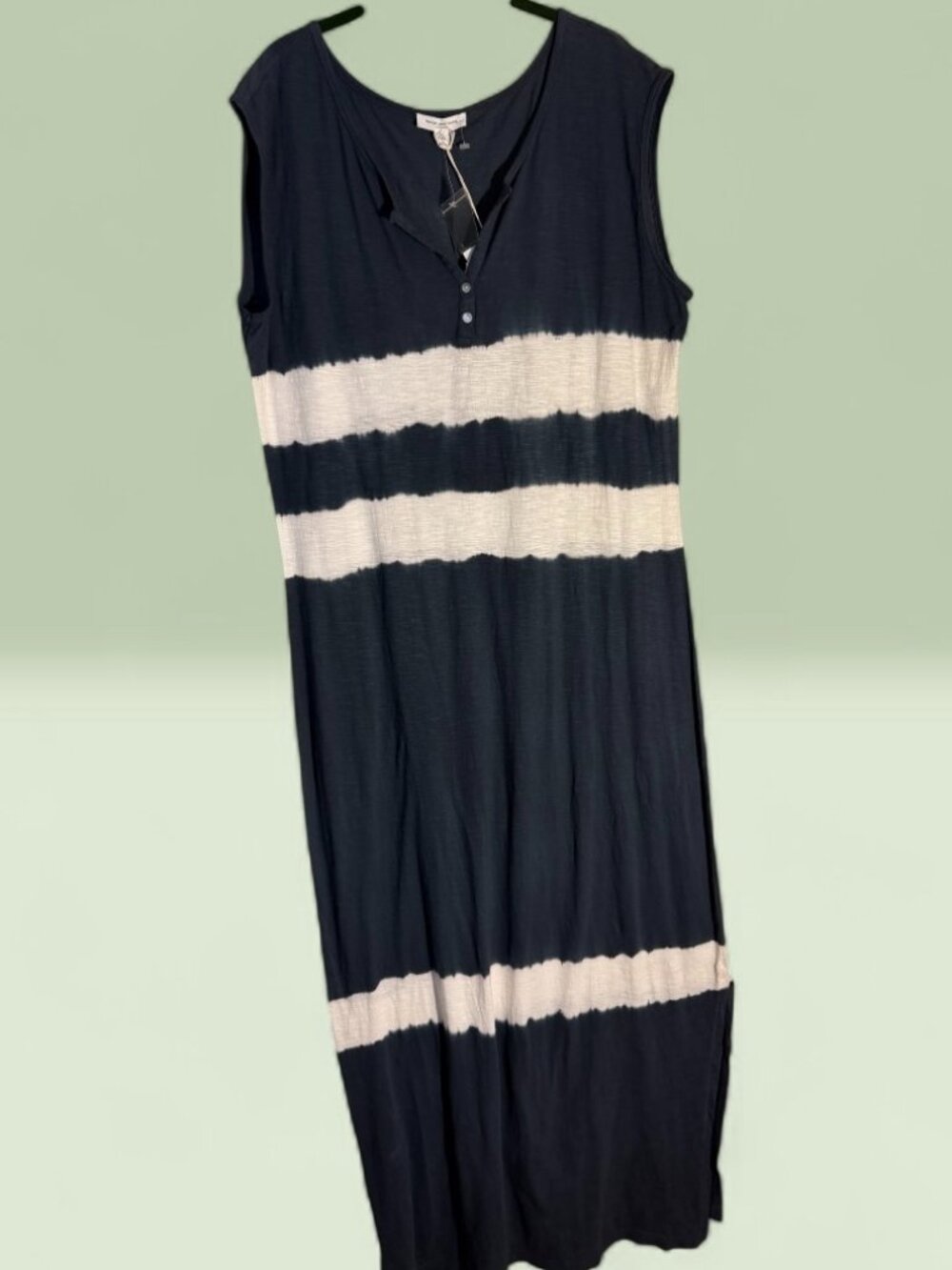 NWT BeachLunchLounge Blue and White Tie Dye Sleeveless Maxi Dress Sz XL TALL